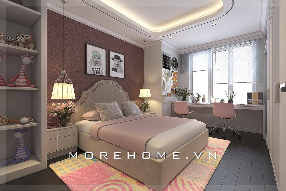 Giường ngủ chung cư tân cổ điển Giường ngủ chung cư tân cổ điển