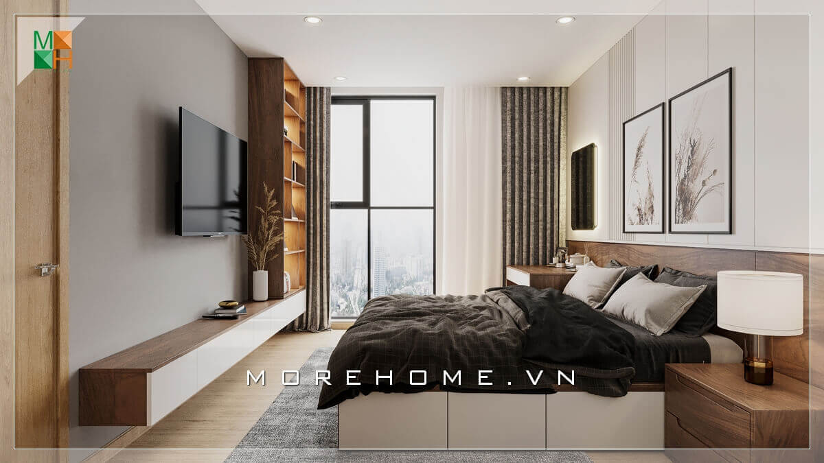 Tư vấn mẫu thiết kế nội thất phòng ngủ có cửa sổ kính đón ánh sáng tự nhiên rất hiện đại và sang trọng cho chung cư, nhà phố, biệt thự. Mẫu nội thất chung cư hiện đại