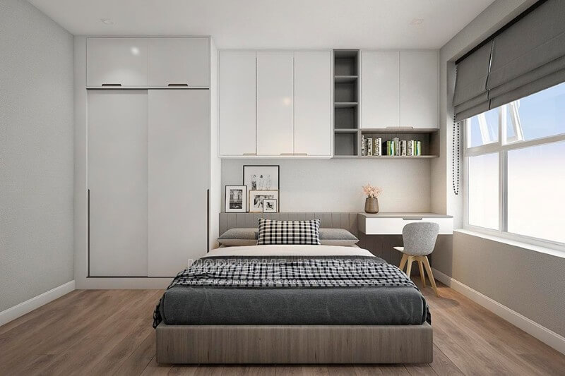 Mẫu tủ quần áo cửa lùa phòng ngủ con Mẫu nội thất chung cư