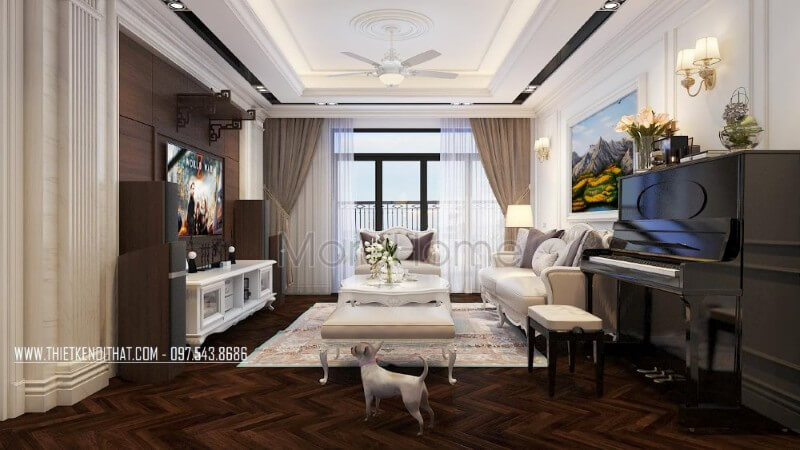 Thiết kế nội thất căn hộ Royal city sang trọng Nội thất chung cư tân cổ điển đẹp