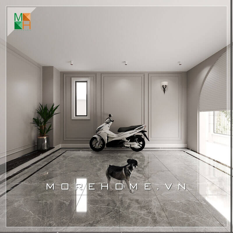 Gợi ý mẫu thiết kế không gian nhà để xe hiện đại cho nhà phố, biệt thự. Thiết kế nội thất biệt thự