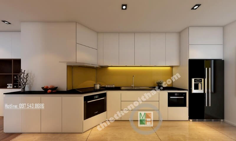 Trang trí nội thất phòng bếp chung cư phong cách hiện đại Thiết kế nhà bếp tiện nghi sang trọng